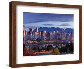 Vancouver skyline in front of North Shore Mountains-Ron Watts-Framed Photographic Print