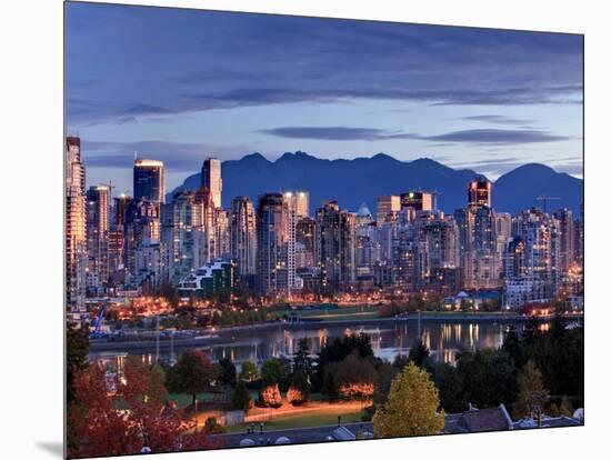 Vancouver skyline in front of North Shore Mountains-Ron Watts-Mounted Photographic Print