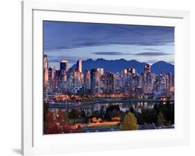 Vancouver skyline in front of North Shore Mountains-Ron Watts-Framed Photographic Print