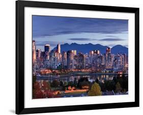 Vancouver skyline in front of North Shore Mountains-Ron Watts-Framed Photographic Print