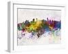 Vancouver Skyline in Watercolor Background-paulrommer-Framed Art Print