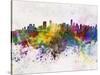 Vancouver Skyline in Watercolor Background-paulrommer-Stretched Canvas