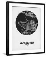 Vancouver Street Map Black on White-NaxArt-Framed Art Print