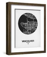 Vancouver Street Map Black on White-NaxArt-Framed Art Print