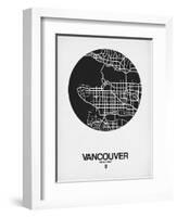 Vancouver Street Map Black on White-NaxArt-Framed Art Print