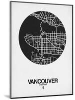 Vancouver Street Map Black on White-NaxArt-Mounted Art Print