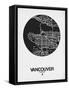 Vancouver Street Map Black on White-NaxArt-Framed Stretched Canvas