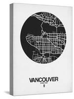 Vancouver Street Map Black on White-NaxArt-Stretched Canvas