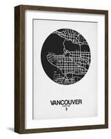 Vancouver Street Map Black on White-NaxArt-Framed Art Print