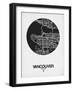 Vancouver Street Map Black on White-NaxArt-Framed Art Print