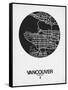 Vancouver Street Map Black on White-NaxArt-Framed Stretched Canvas
