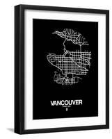 Vancouver Street Map Black-NaxArt-Framed Art Print