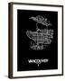 Vancouver Street Map Black-NaxArt-Framed Art Print