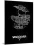 Vancouver Street Map Black-NaxArt-Mounted Art Print