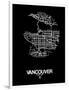 Vancouver Street Map Black-NaxArt-Framed Art Print