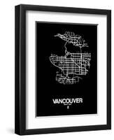 Vancouver Street Map Black-NaxArt-Framed Art Print