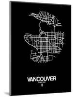 Vancouver Street Map Black-NaxArt-Mounted Art Print