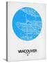 Vancouver Street Map Blue-NaxArt-Stretched Canvas