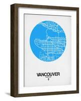 Vancouver Street Map Blue-NaxArt-Framed Art Print