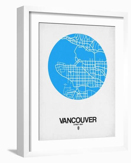 Vancouver Street Map Blue-NaxArt-Framed Art Print