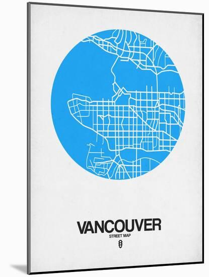 Vancouver Street Map Blue-NaxArt-Mounted Art Print