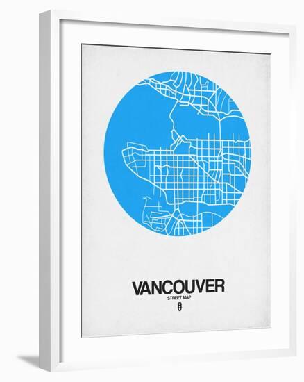 Vancouver Street Map Blue-NaxArt-Framed Art Print