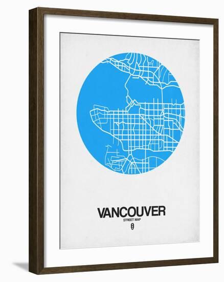 Vancouver Street Map Blue-NaxArt-Framed Art Print