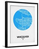 Vancouver Street Map Blue-NaxArt-Framed Art Print