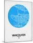Vancouver Street Map Blue-NaxArt-Mounted Art Print