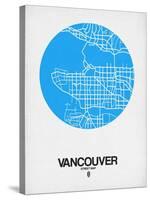 Vancouver Street Map Blue-NaxArt-Stretched Canvas