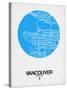 Vancouver Street Map Blue-NaxArt-Stretched Canvas