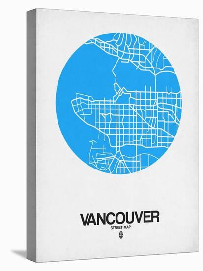 Vancouver Street Map Blue-NaxArt-Stretched Canvas