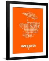 Vancouver Street Map Orange-NaxArt-Framed Art Print