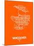 Vancouver Street Map Orange-NaxArt-Mounted Art Print