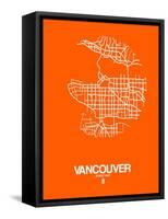 Vancouver Street Map Orange-NaxArt-Framed Stretched Canvas