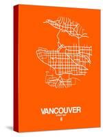 Vancouver Street Map Orange-NaxArt-Stretched Canvas