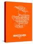 Vancouver Street Map Orange-NaxArt-Stretched Canvas