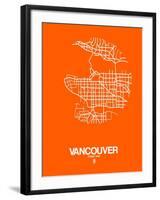 Vancouver Street Map Orange-NaxArt-Framed Art Print