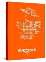 Vancouver Street Map Orange-NaxArt-Stretched Canvas