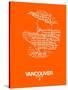 Vancouver Street Map Orange-NaxArt-Stretched Canvas