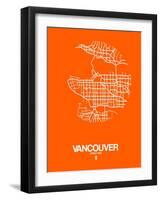 Vancouver Street Map Orange-NaxArt-Framed Art Print