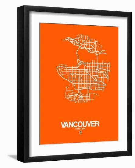 Vancouver Street Map Orange-NaxArt-Framed Art Print