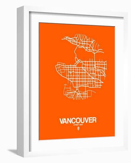 Vancouver Street Map Orange-NaxArt-Framed Art Print