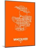 Vancouver Street Map Orange-NaxArt-Mounted Art Print