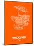 Vancouver Street Map Orange-NaxArt-Mounted Art Print