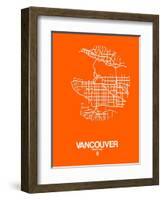 Vancouver Street Map Orange-NaxArt-Framed Art Print