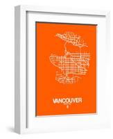 Vancouver Street Map Orange-NaxArt-Framed Art Print