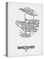 Vancouver Street Map White-NaxArt-Stretched Canvas