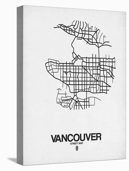 Vancouver Street Map White-NaxArt-Stretched Canvas