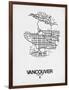 Vancouver Street Map White-NaxArt-Framed Art Print